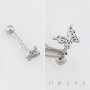 3D BUTTERFLY CHARM 316L SURGICAL STEEL TONGUE BARBELL